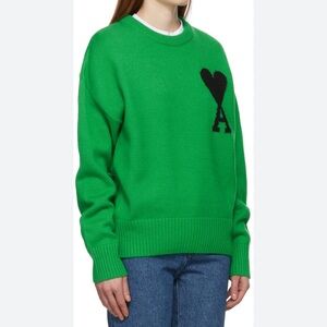 AMI Alexandre Mattiussi Green & Black Ami de Cœur Sweater